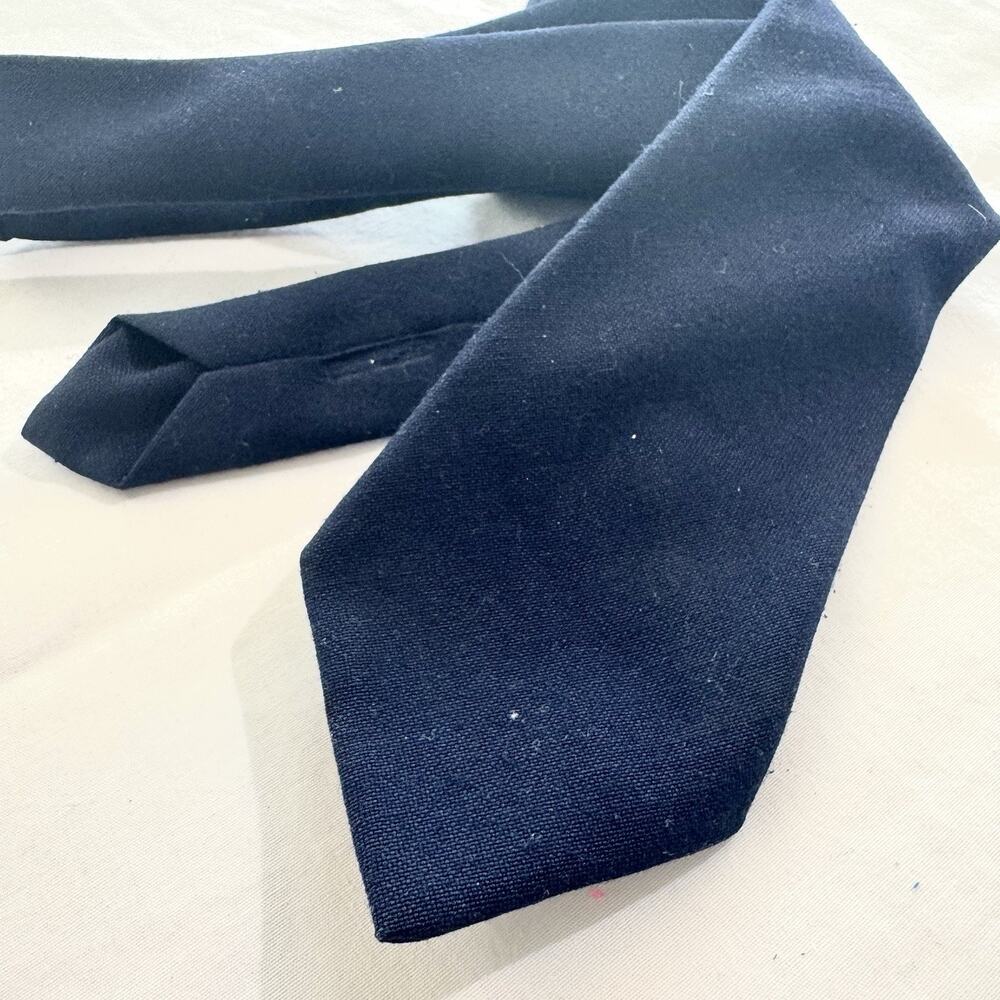 Vintage Prince Consort Mens Navy Blue Button Down Tie Adjustable Uniform USA